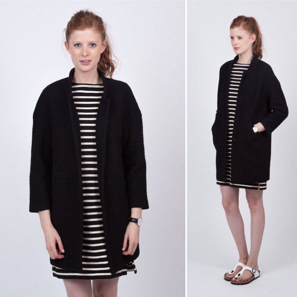 Steven Alan Car Coat in textured black
